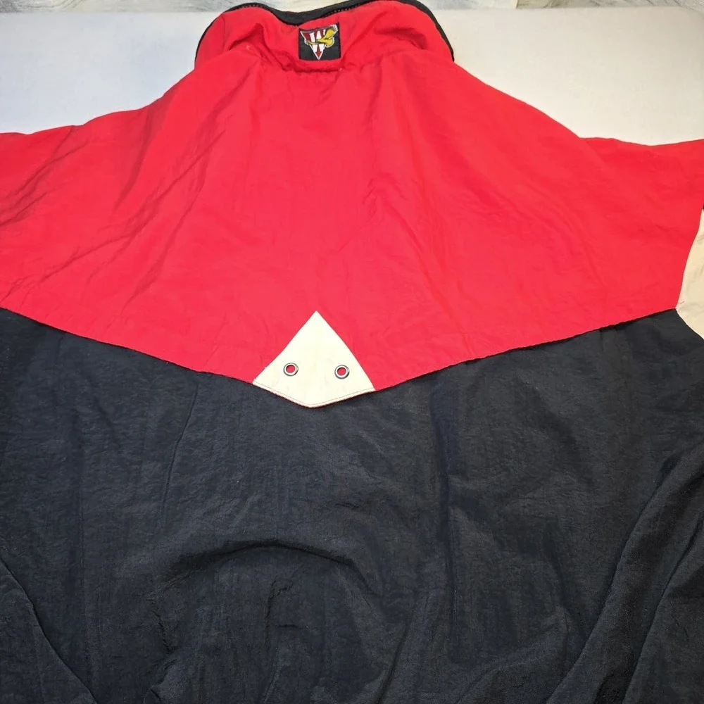 VTG 1993 Winston Cup Racing Jacket Men's L Red Black Yellow Hooded 90s NASCAR...